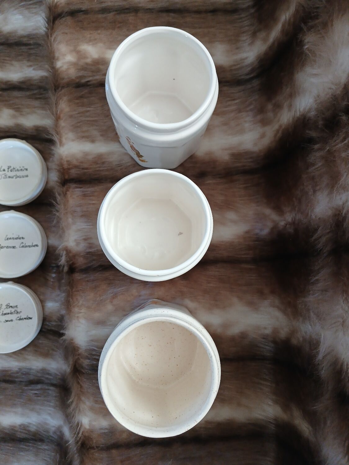 3 antique sweet jars