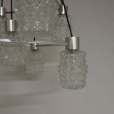 Lustre en verre et en chrome 1970s