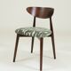 Modern set of 6 dining chairs, jacquard upholstery with patterns.