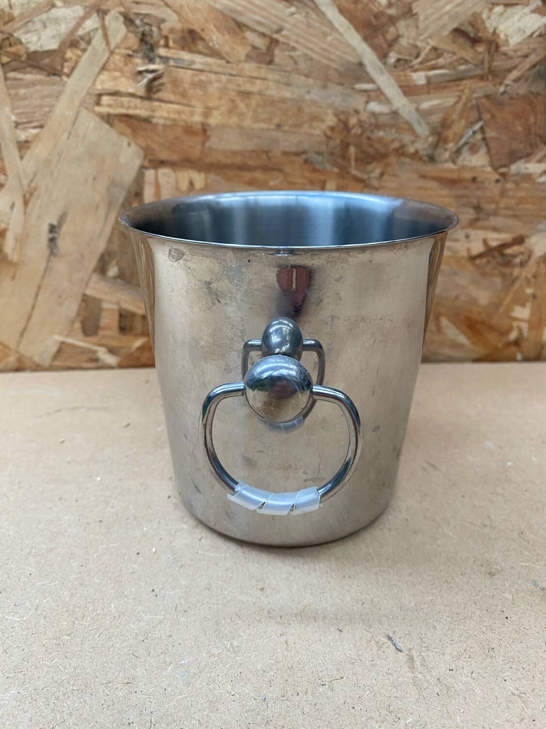 Old champagne bucket cooler couzon stainless steel france