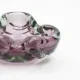 Vintage pink and green glass vide-poche/ashtray, organic shape, Murano.