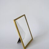 petit miroir en laiton doré bord texturé 1950