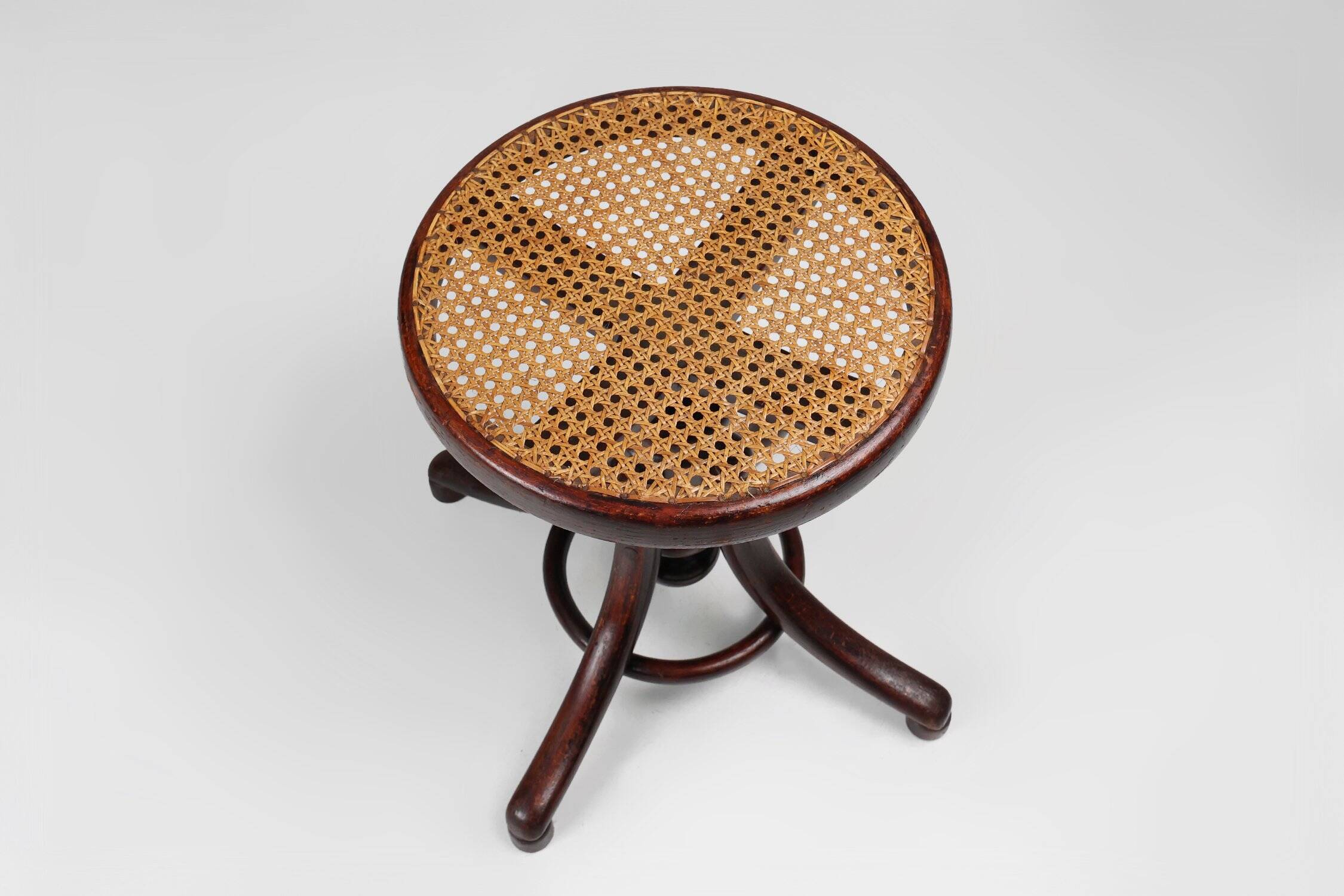 Austrian Piano Stool in Beech and Bentwood by Michael Thonet for Thonet, 18