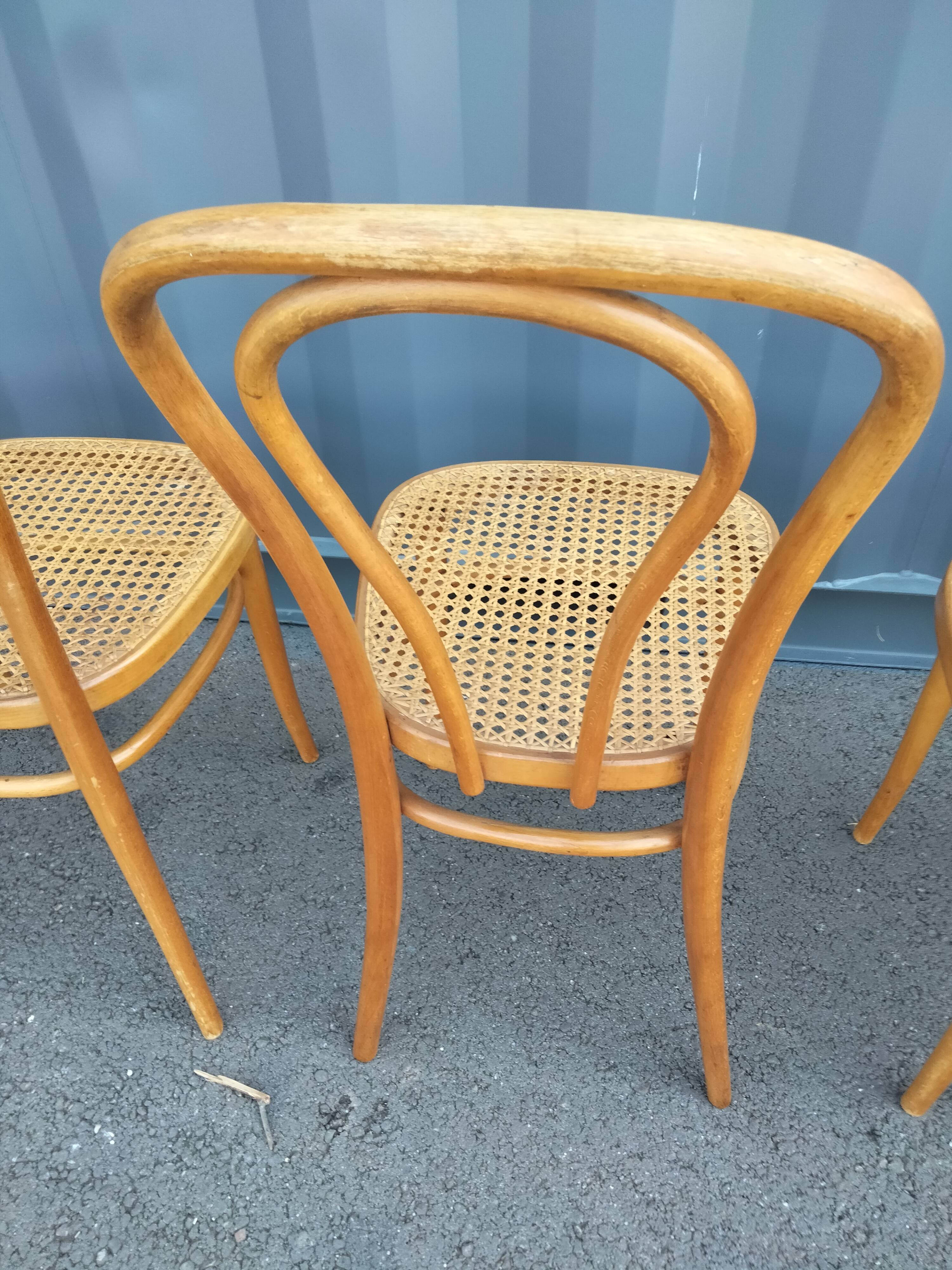 6 chairs canned old vintage bistro