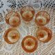 6 small vintage orange glasses