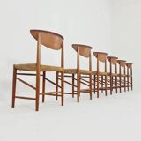 1960s Set of 6 teak dining chairs By Peter Hvidt & Orla Molgaard-Nielsen