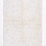 2x7 Neutral White Handmade Moroccan Runnner Rug, 66x216Cm