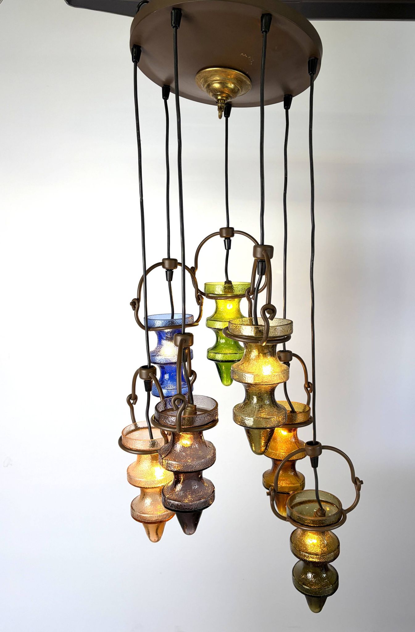 Brutalist stalactite chandelier by Nanny Still for Massive Belgium, 1960s