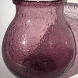 Bubble mouth blown glass vase Biot style height 22cm