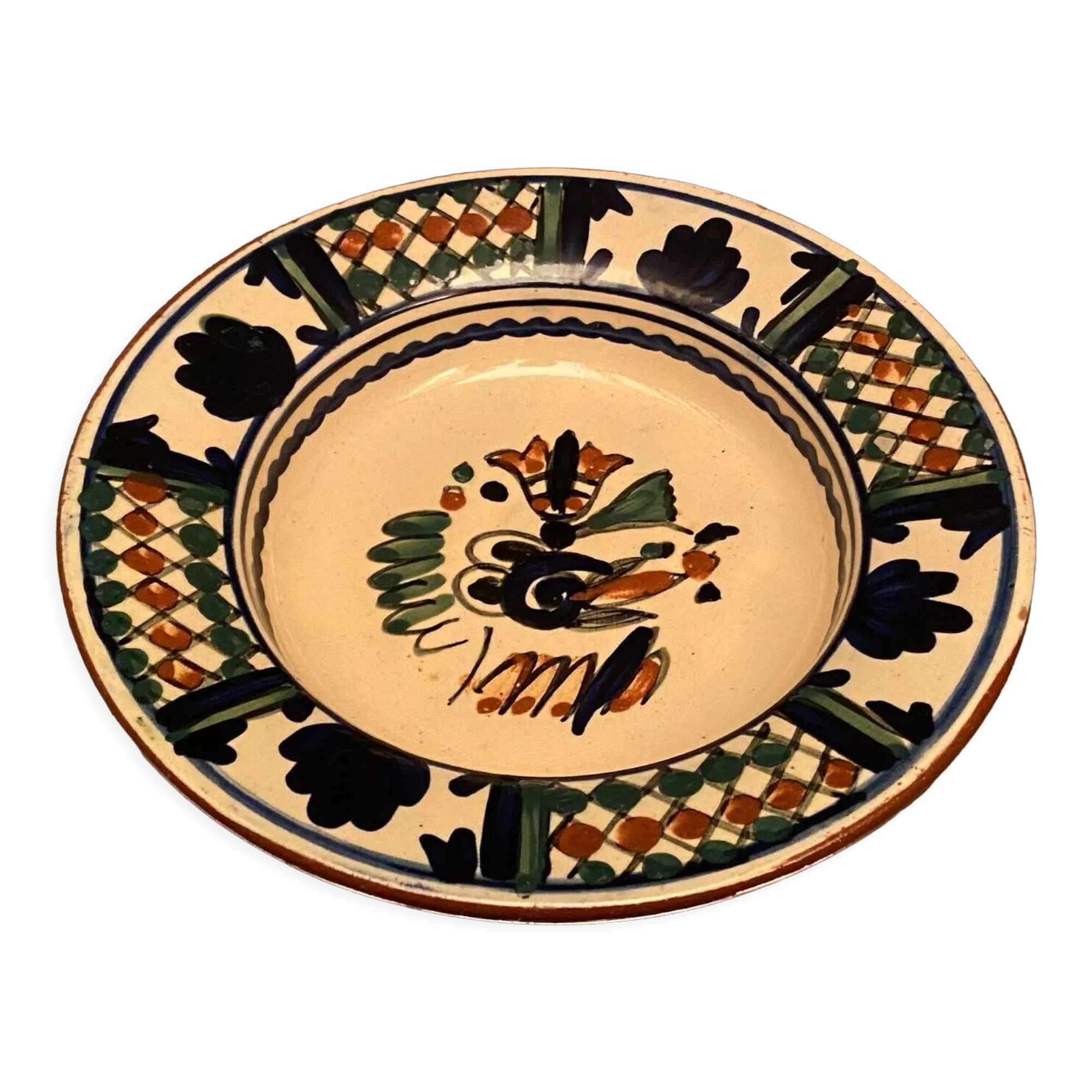 Hollow dish in Romanian glazed terracotta Bucharest Romania