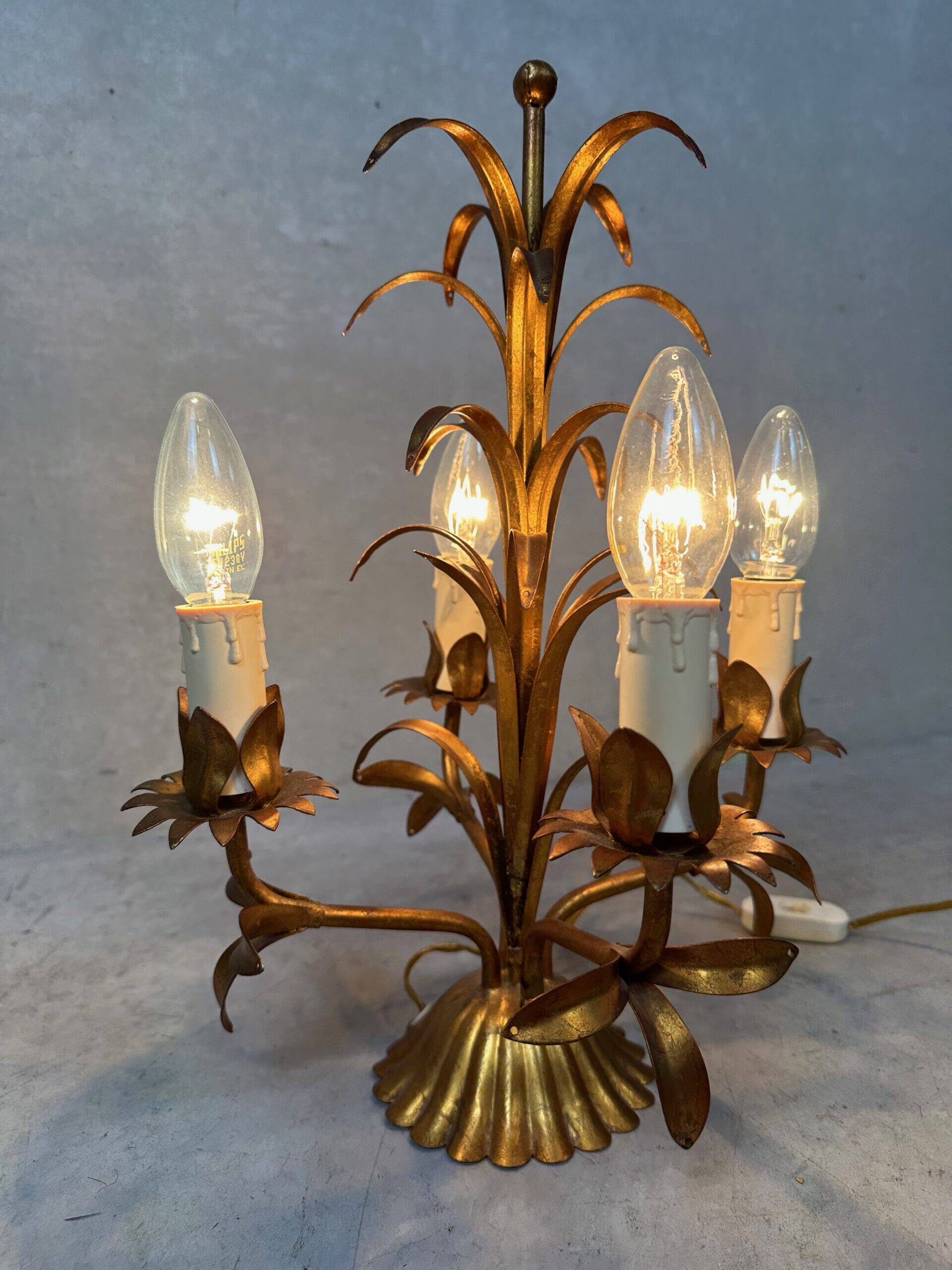 Vintage palm table lamp – Hollywood Regency