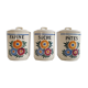 Lot de 3 pots à épices à motif floral en céramique Terre de Fer