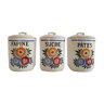 Lot de 3 pots à épices à motif floral en céramique Terre de Fer