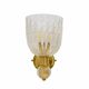 Paire d'appliques en laiton et verre de Murano Pulegoso attribuées à Barovier & Toso