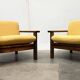 Vintage brutalist lounge chair set, 1960s
