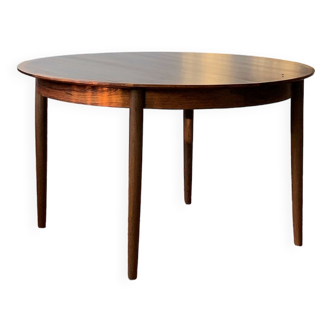round, extendable, rosewood table, denmark 1960s, vintage, mid-c modern