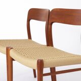 2 des 12 chaises de salle à manger Niels Otto Moller, modèle 75, teck, années 1950