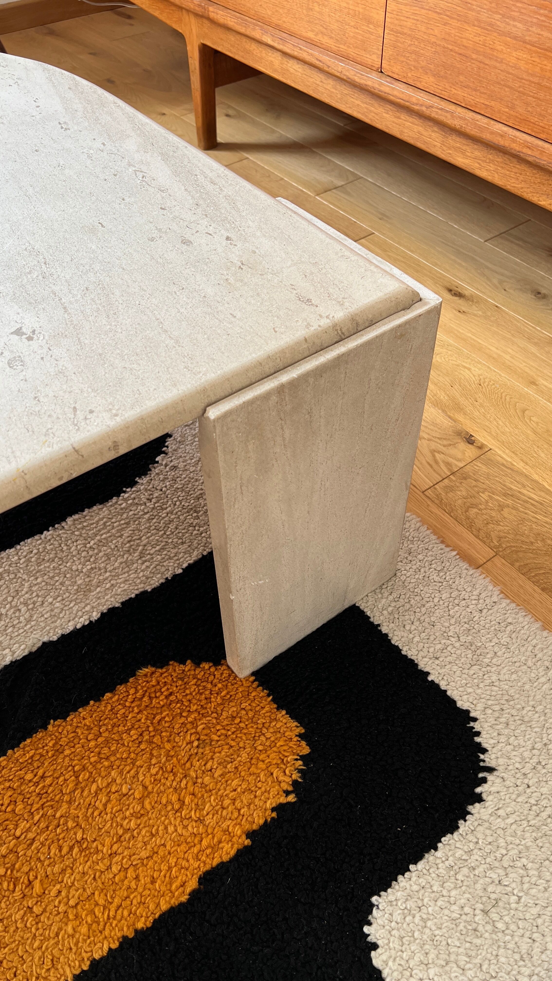 Travertine coffee table