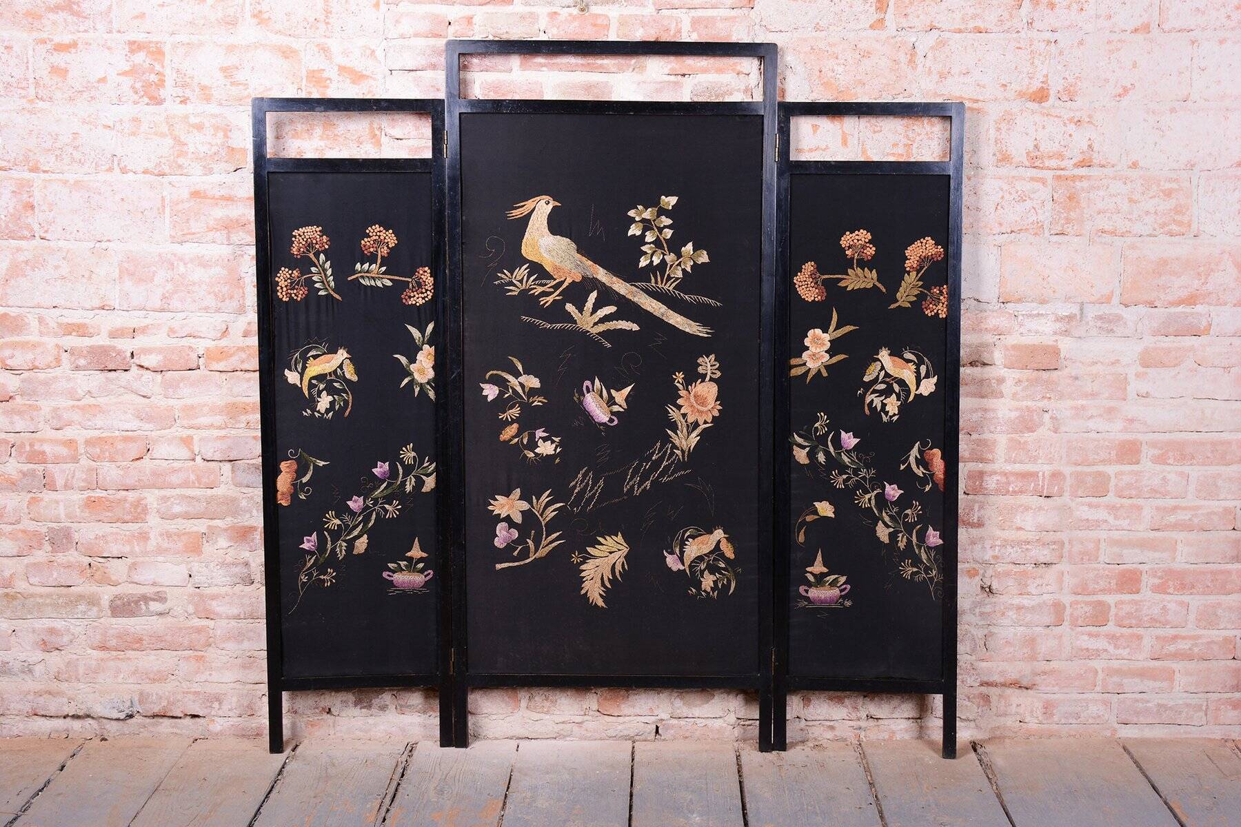 Art Deco Folding Screen in Oak, France, 1920s
