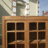 Glass cabinet art deco period library in oak