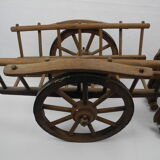 Jouet ancien dejou attelage old french wooden toy 50s