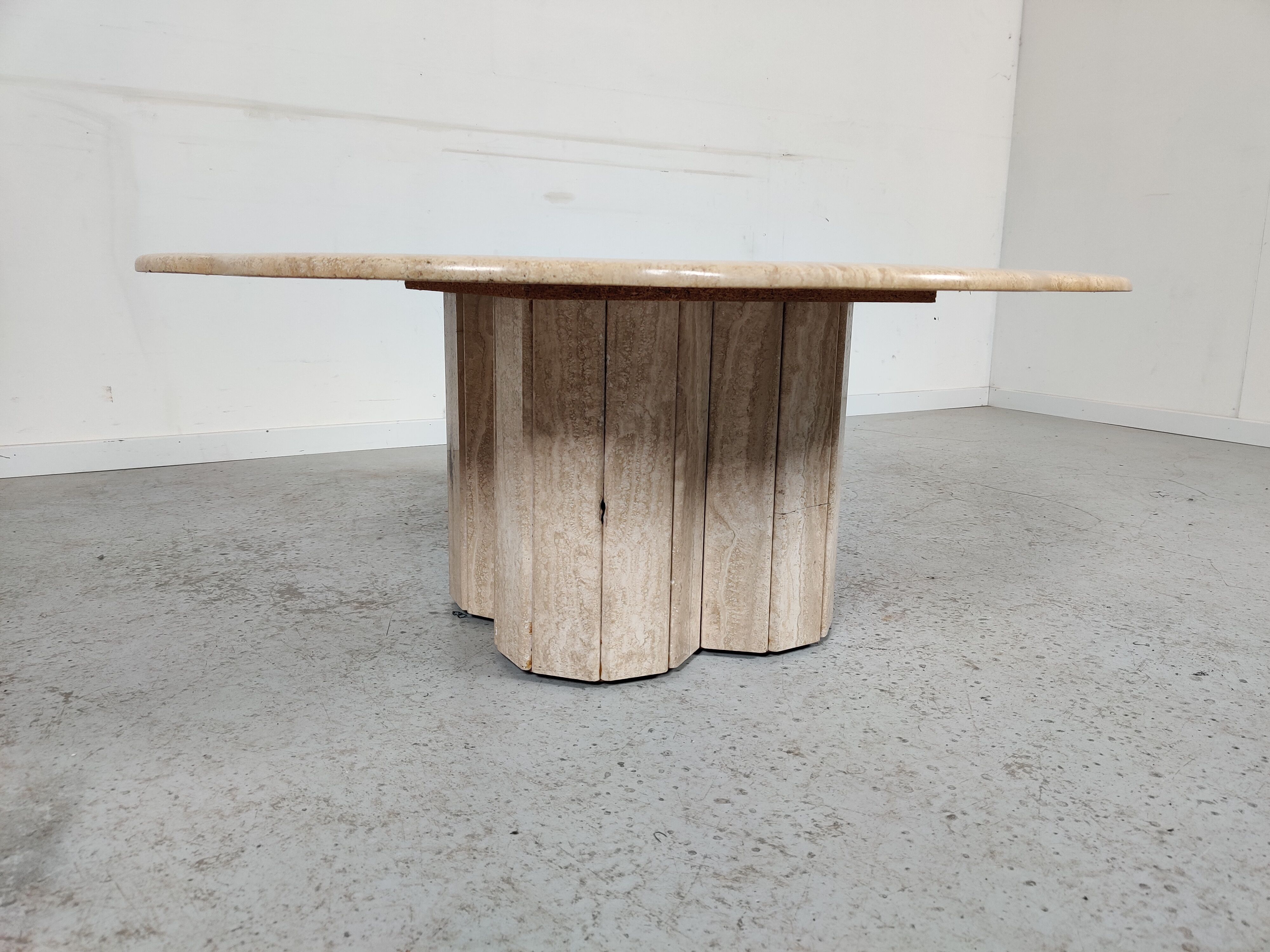 Vintage travertine coffee table "cloud", 80s