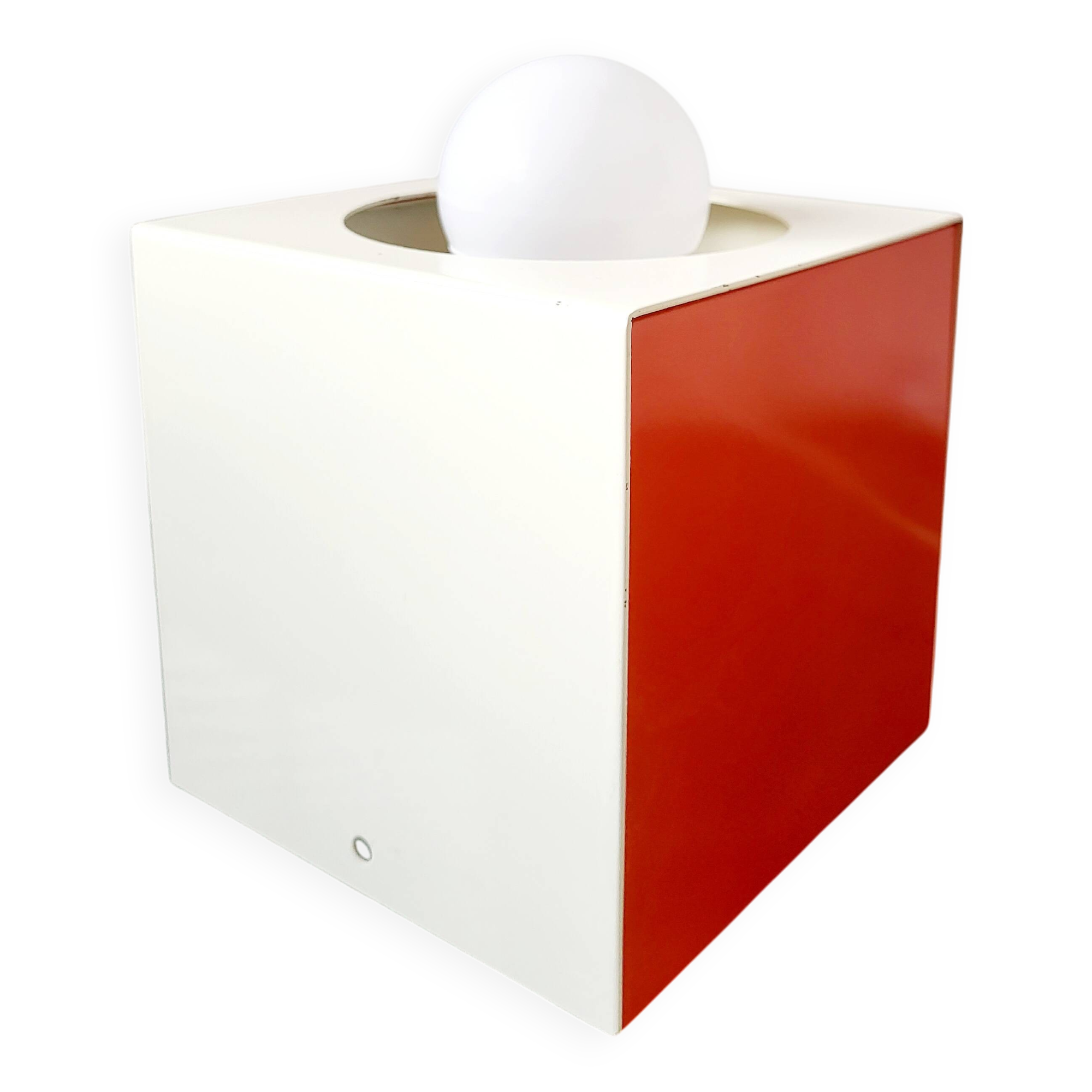 Lampe tafel « cube » de l'ère spatiale, Anvia, Johannes Joseph Maria (Jan) Hoogervorst