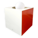 Lampe tafel « cube » de l'ère spatiale, Anvia, Johannes Joseph Maria (Jan) Hoogervorst