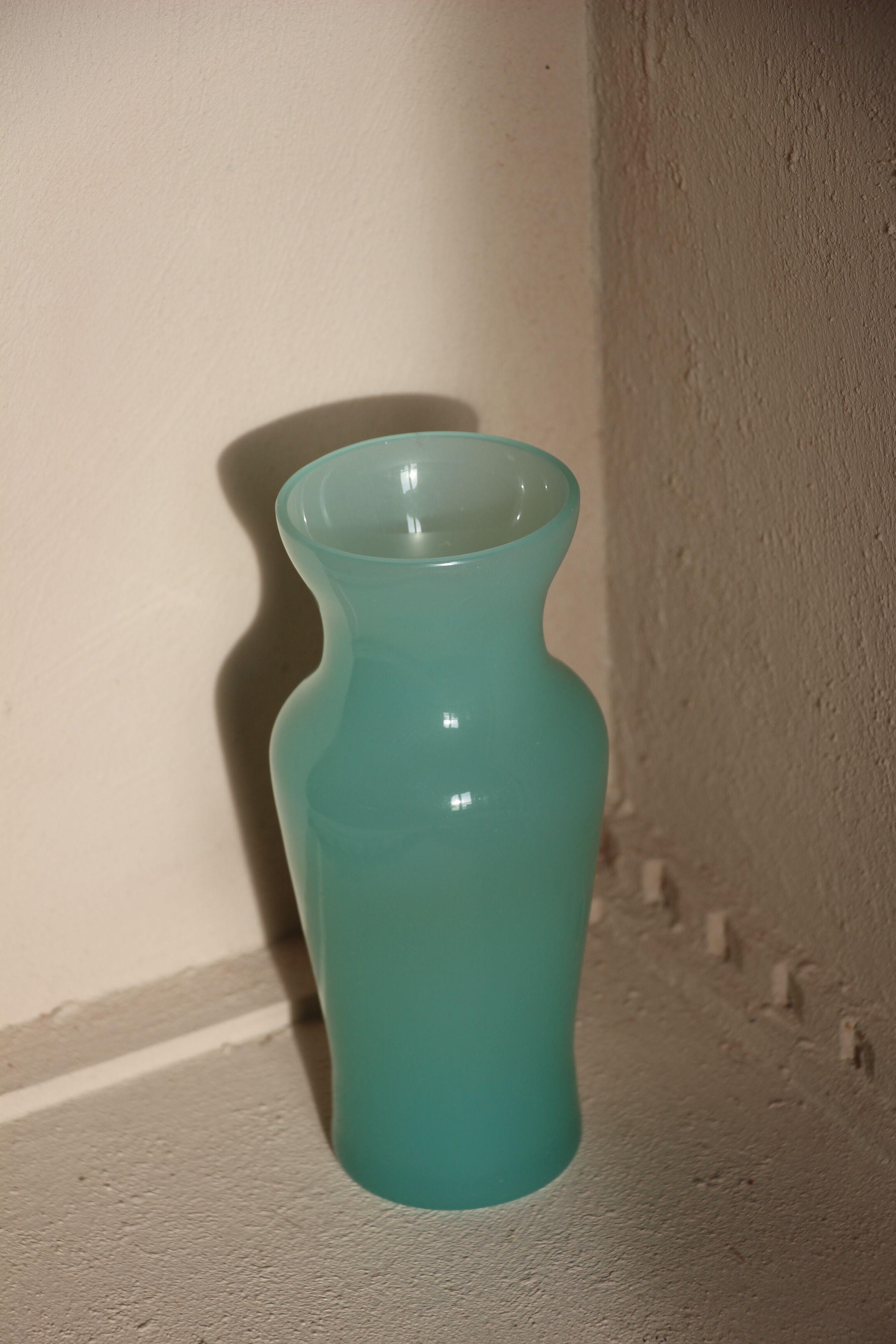 Turquoise blue opaline vase