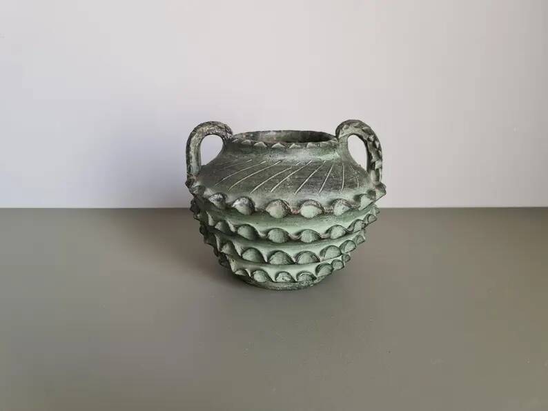 Brutalist vase from the 1960s, French pottery.