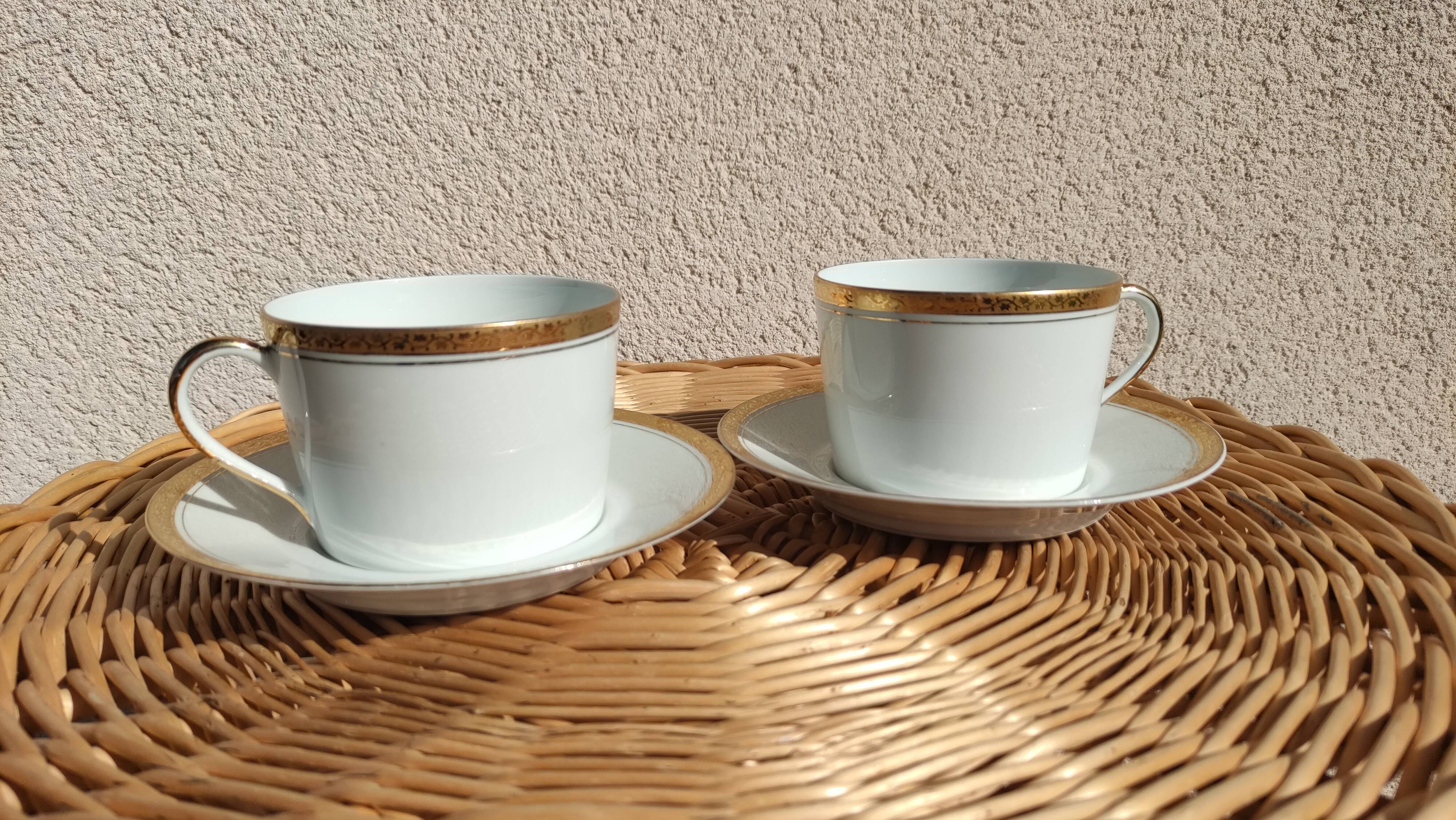 Duo of porcelain tea cups