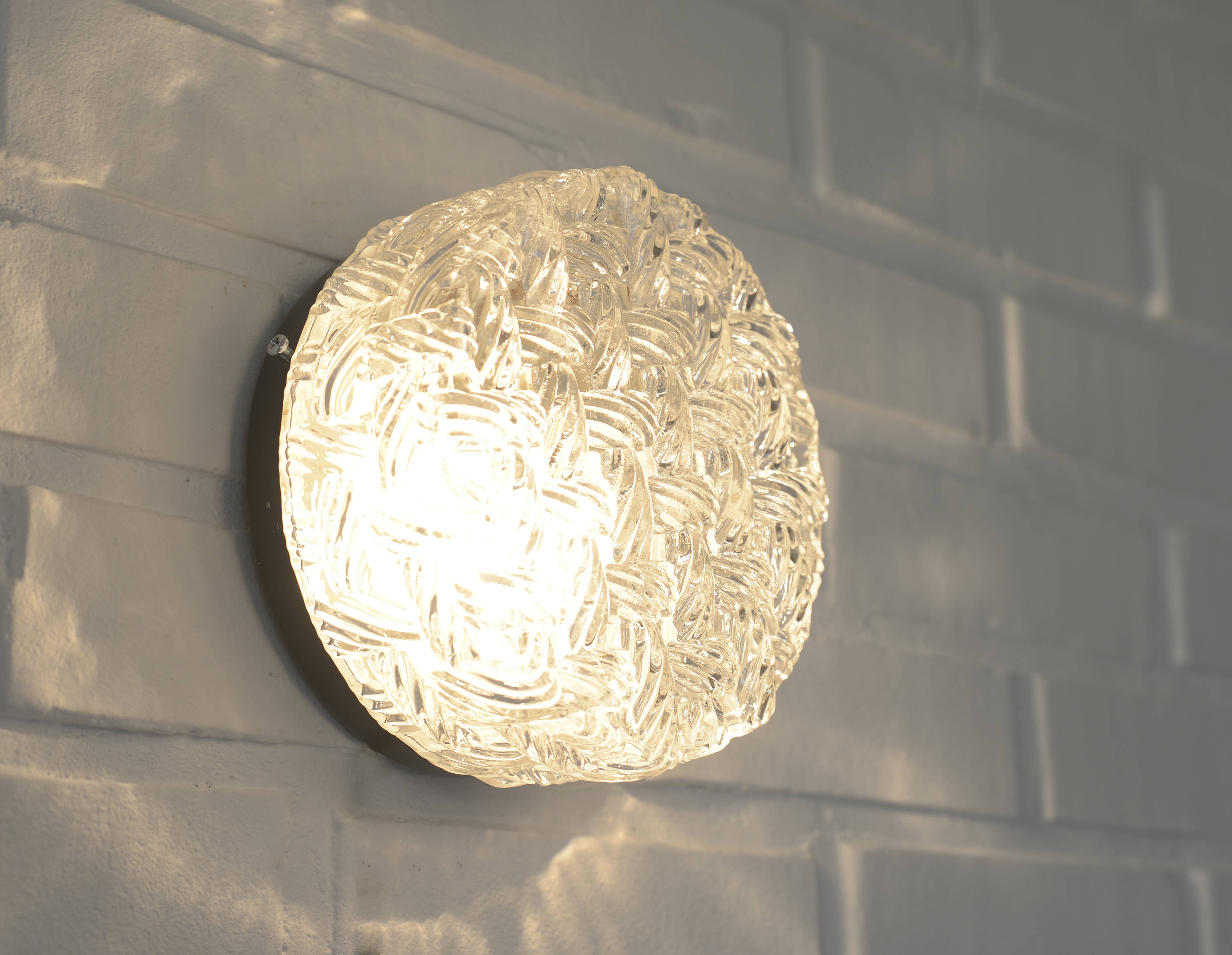 Appliques vintage, lot de 3 appliques murales, plafonnier encastré