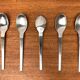 Cuillères métalliques minimalistes danoises du milieu du siècle, années 1960, lot de 10
