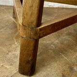 Constructivist wooden stool, folk art.