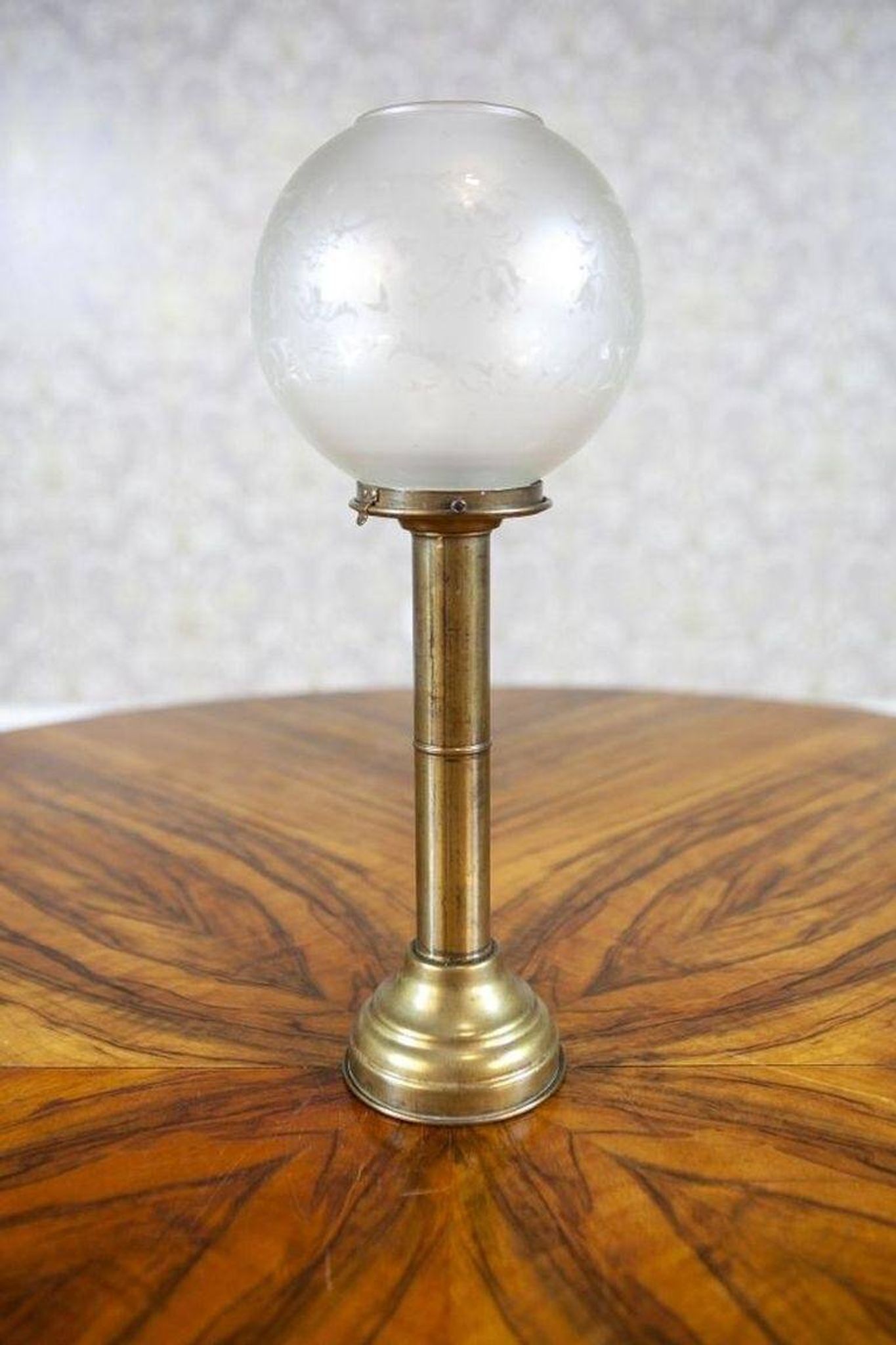 20th-Century Candleholders with Glass Shades, 1950s, Set of 2