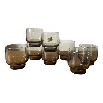 Set of 8 luminarc Shell smoked glasses