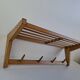 Mid-century Czechoslovak wooden wall coat rack with shelf, Uluv, 1970s
