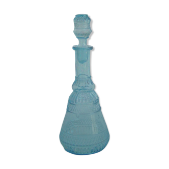 Carafe ancienne en verre bleu