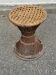 Round tamtam diabolo stool in rattan and woven wicker.