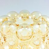 Plafonnier ou lampe à encastrer en verre à bulles ambré par Helena Tynell pour Limburg, Allemagne, années 1960