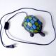 Tiffany style turtle lamp in vintage blue-green glass paste