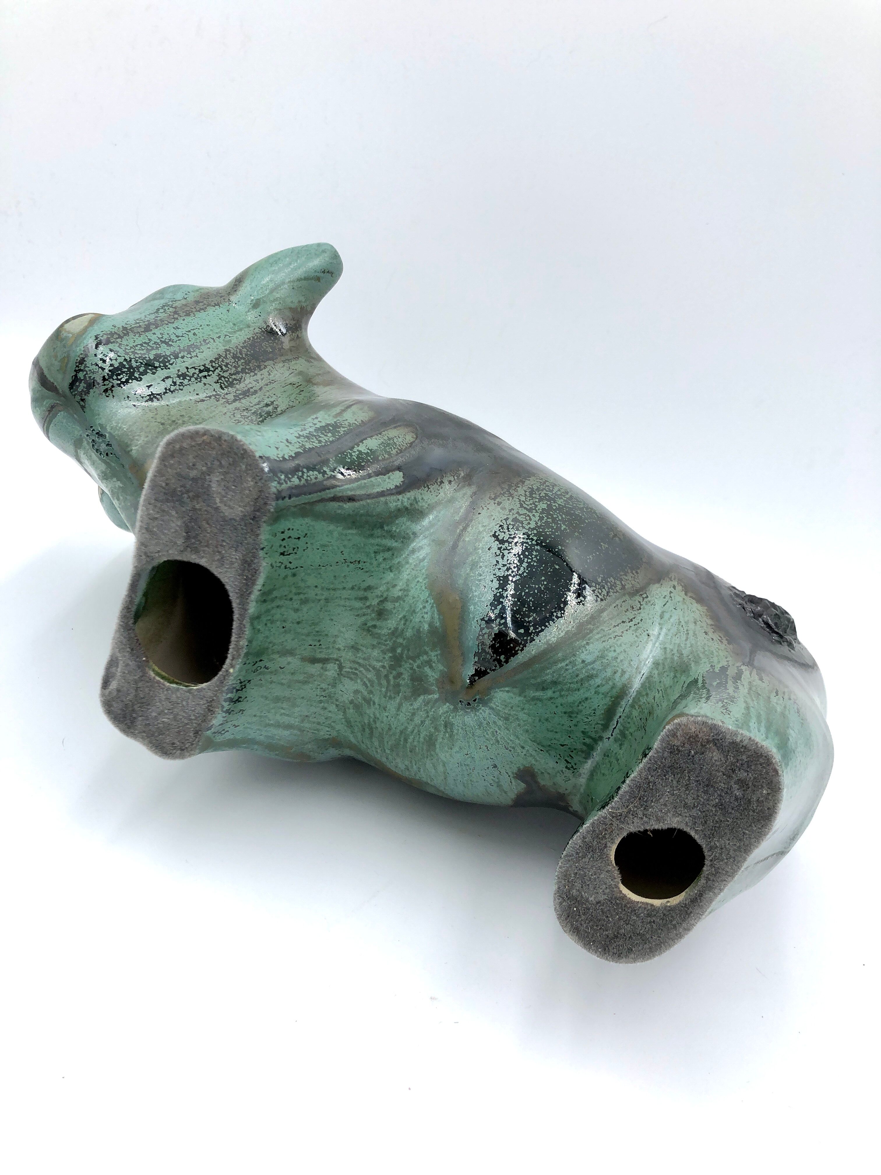 Ceramic bison by Kurt Tschorner