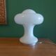 Mushroom lamp peill putzler in white opaline 60'S