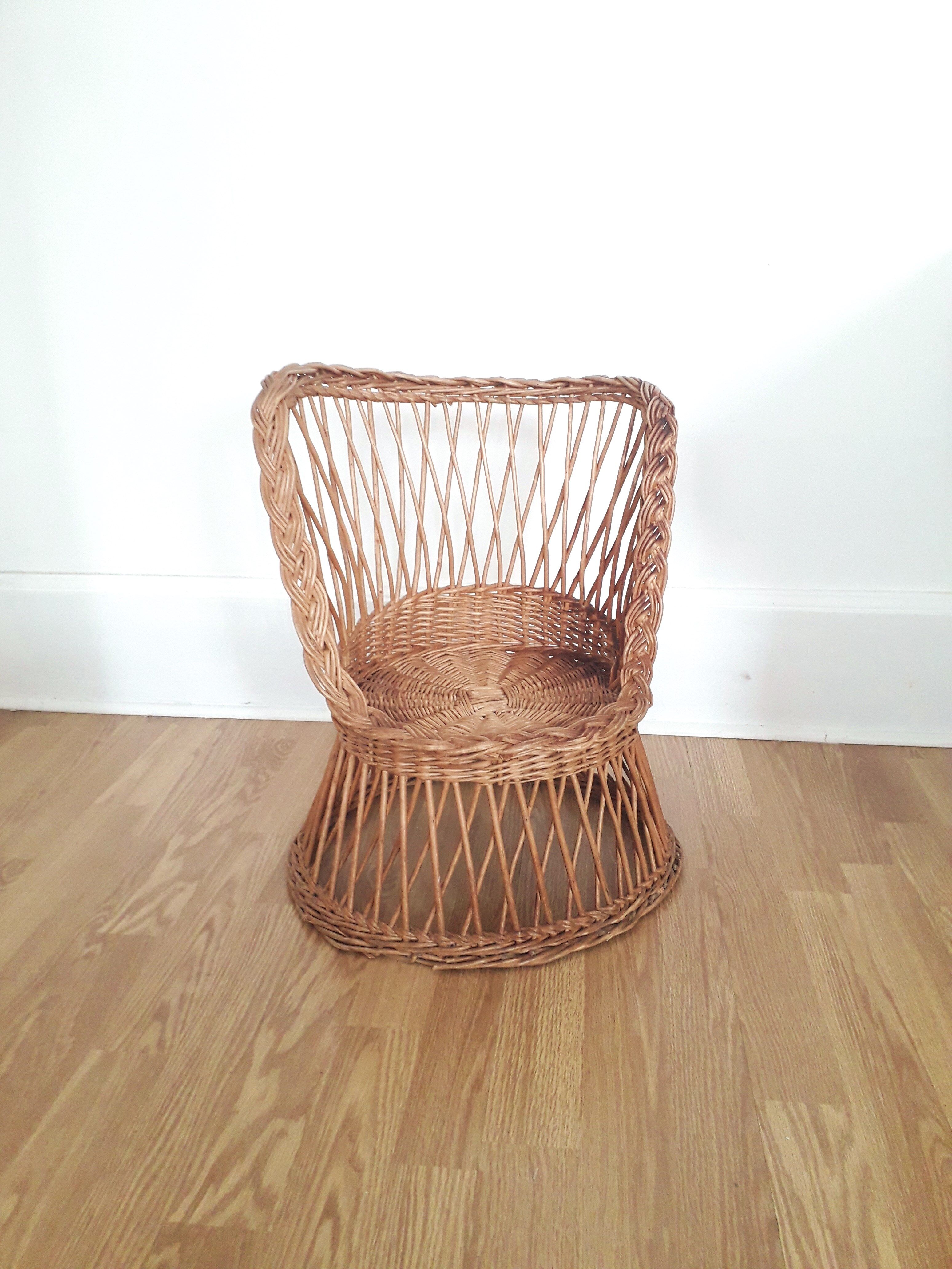 Children's armchair - rattan/wicker - Vintage from the 70s