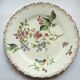 Assiette polychrome à dessert signée onnaing, oiseaux, papillons et fleurs