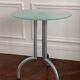 Metal and glass tripod pedestal table