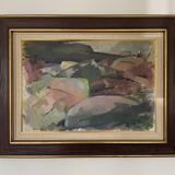 Vintage Oil on Canvas signed Modernist Gustav Adolf Johansson 1972