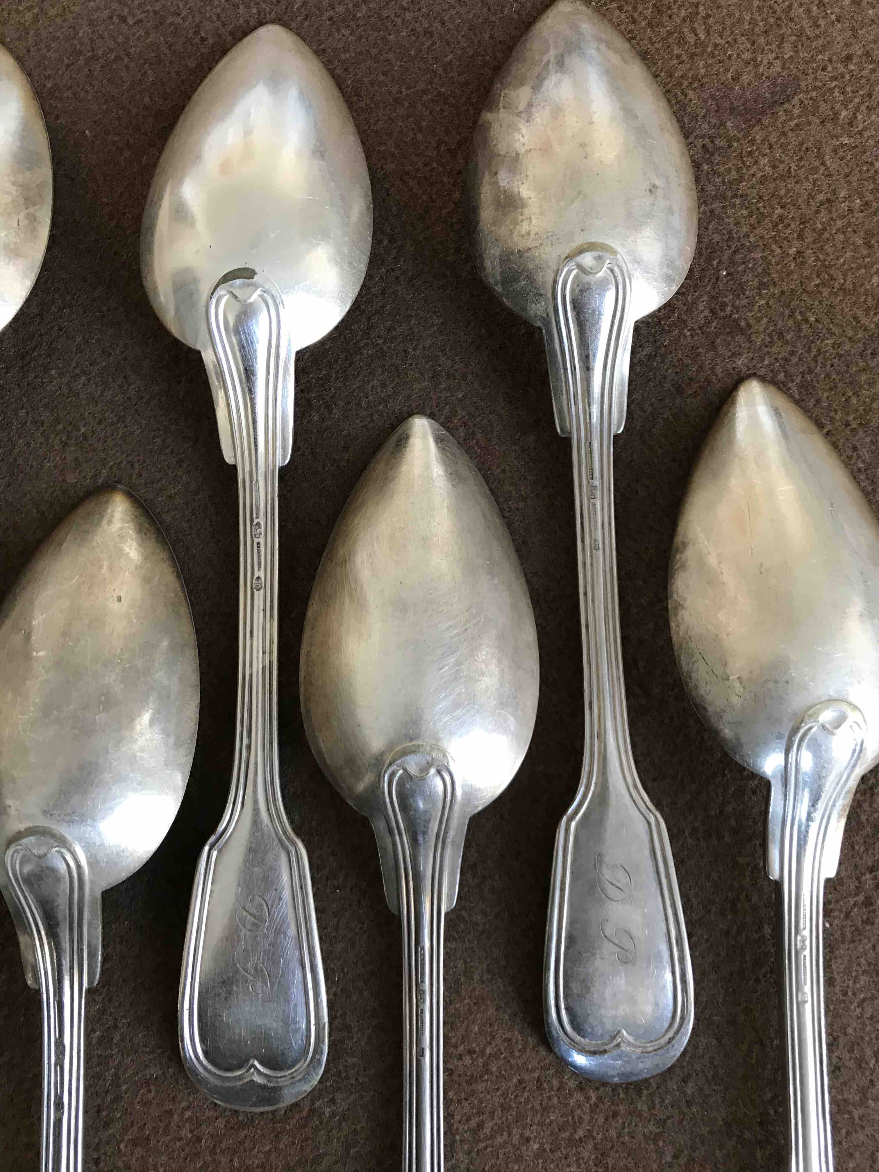 Lot 12 tablespoons in silver metal Cailar & Bayard goldsmith