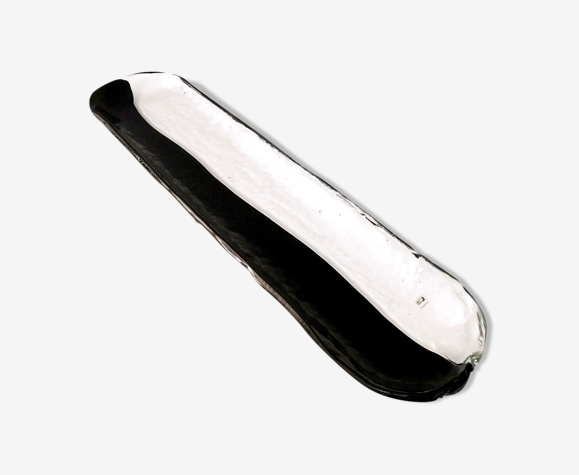 Long Postmodern Black and Clear Murano Glass Centerpiece by Aureliano Toso, Italy