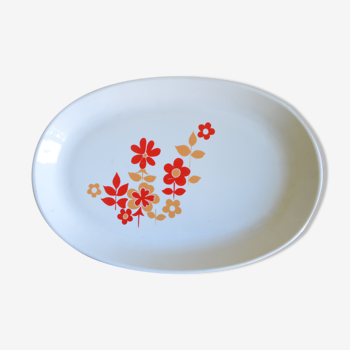 Sovirel oval orange flower pattern dish